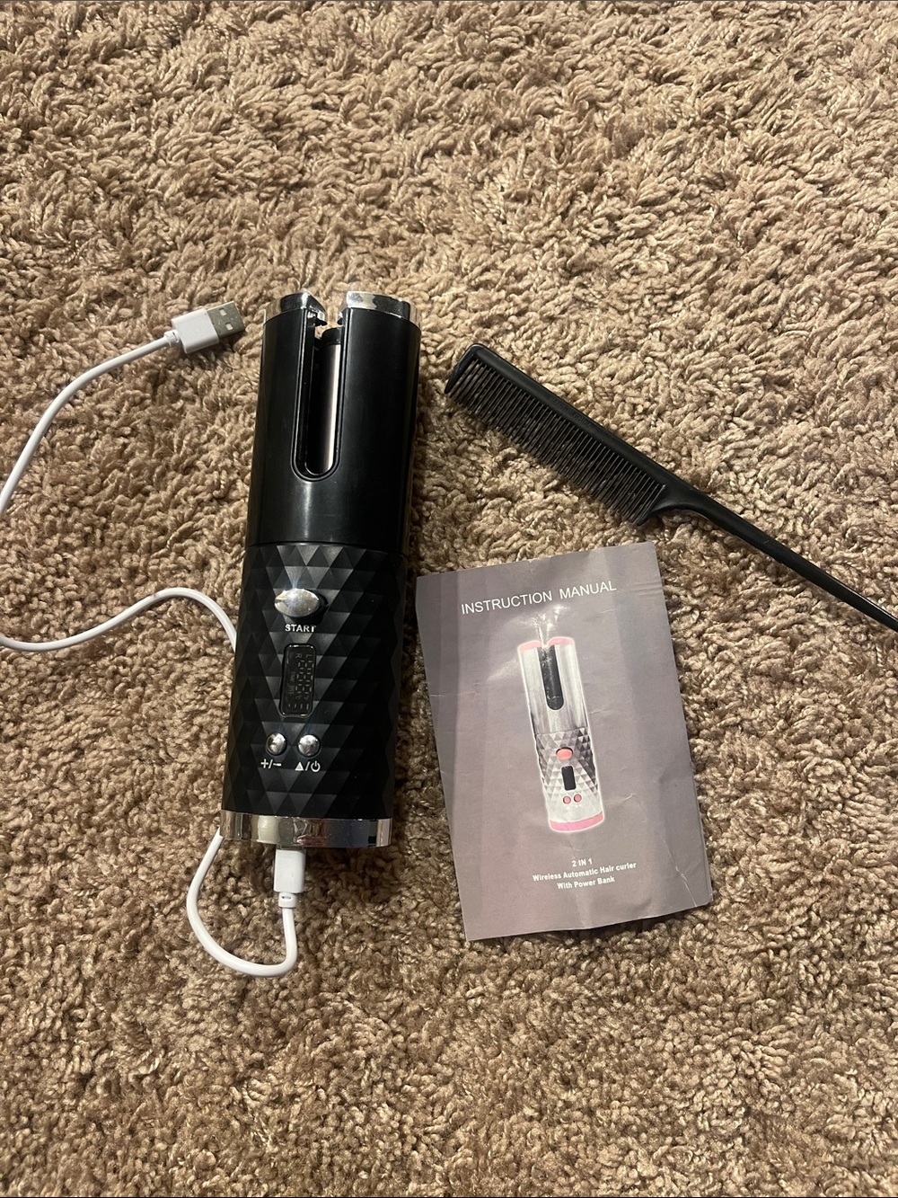 Cordless Black Automatic Hair Curler